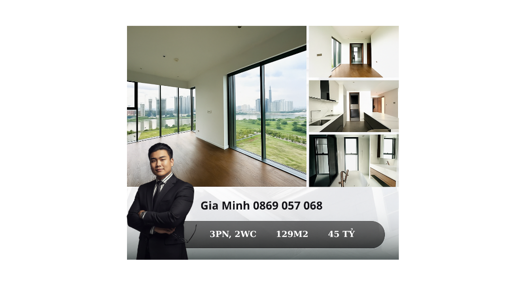 Bán căn hộ The Crest The Metropole Thủ Thiêm 3PN, view sông Sài Gòn, giá 45 tỷ
